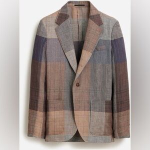 J.Crew Kenmare Relaxed-fit blazer in linen twill multiplaid